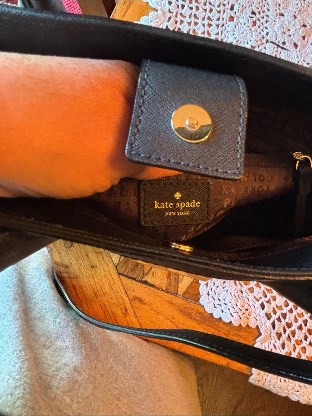 kate spade Black and White Polka Dot Satchel